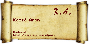 Koczó Áron névjegykártya